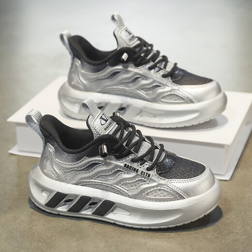 
HEACOOA boys shoes 2025 summer new style medium and large boys soft sole daddy trendy shoes children's mesh breathable sports shoes 9756 meters black [summer single net] 33