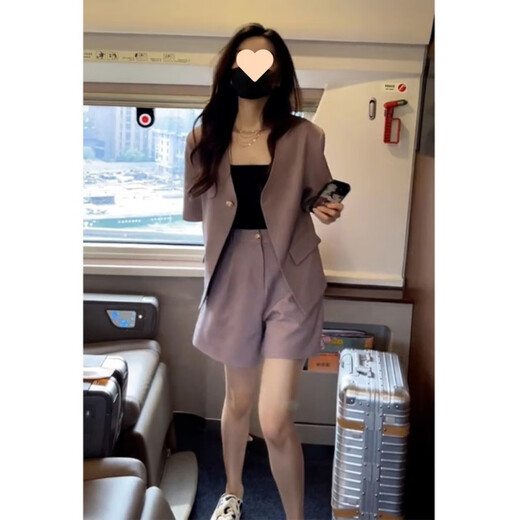 荣西图（RONGXITU）2694人收藏紫色西服套装女2025夏季新款小个子高端上档次抖音 紫色 M 【建议100-115】