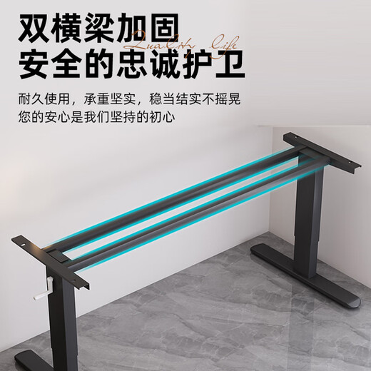 Yingfan Lift Desk Home Hand-cranked Solid Wood Computer Desk Office Desktop Gaming Desk Study Desk Liftable Workbench Simple White + White Frame Length 140* Width 70cm