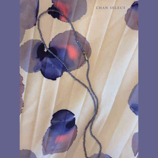 Youshu Jacaranda-natural blue-purple tanzanite 2MM flash cut beads summer 925 sterling silver clavicle chain necklace natural tanzanite necklace in stock 43CM