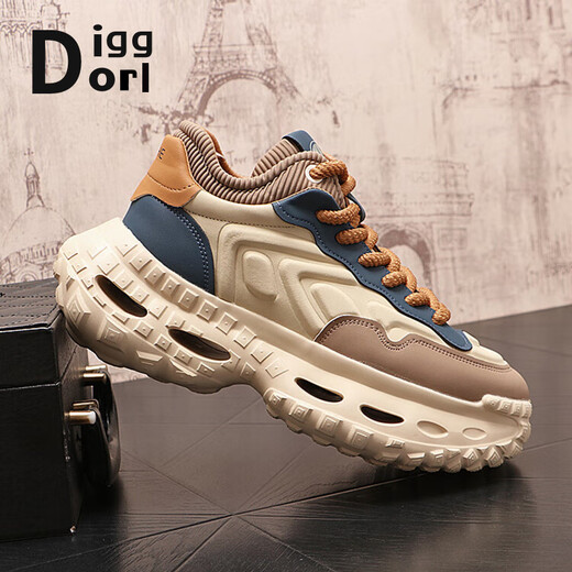 Diggorl Brand Herrenschuhe, Reifensohlen, Daddy-Schuhe, Herren 2025 Frühling Neue dick-löst-erhöht-verstärkte Freizeitschuhe, vielseitige Sportschuhe, Männer Mailand 12807 [Hochverbesserte Version] 40 (Standard-Lederschuhgröße)