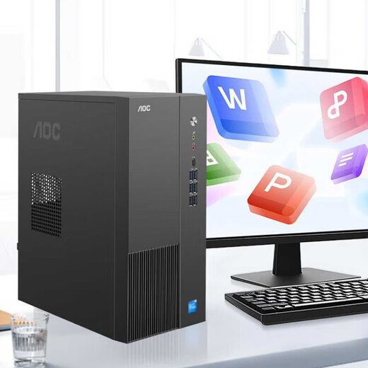 AOC RongGuang T200 Intel i5 Core i7 Ordinateur de bureau complet Machine complète RTX3060 / 4060 Ordinateur assemblé DIY SET complet Set d'ordinateur Enterprise Office E-Sports Host Host 12th Generation Core i3-12100F + Independent Affichage GTX1650 8G Mémoire + 512G État solide