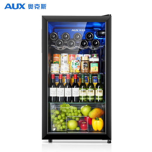 AUX 90 liter ice bar single door refrigerator mini small tea cabinet household tea cigar constant temperature refrigeration and preservation cabinet wine cabinet black