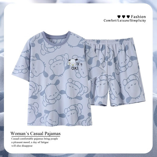 Jingpufei Sweet Pyjamas für Frauen im Sommer kurzärmelige süße Heimkleidung Set 2025 Guangzhou Dreizehn Zeilen 683 schlafender Hund 180 xl Code [vorgeschlagen 112-125jin [Jin gleich 0,5 kg]]]