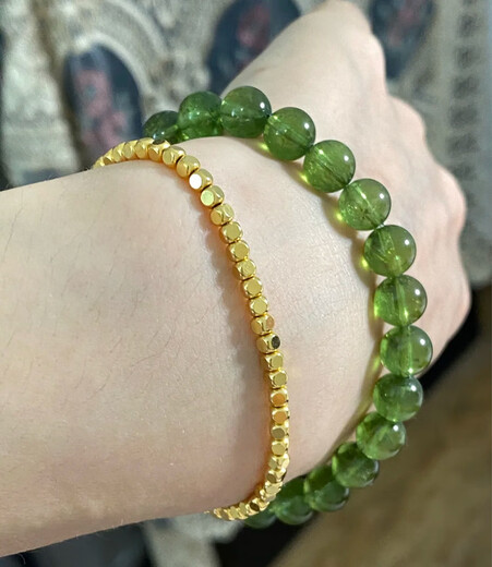 YouShu Neues natürliches grünes Turmalinarmband Old Minmaline Emerald Männer und Frauen Single -Loop -Armband Schmuck ein Bild Q9923