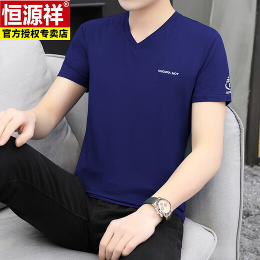 Hengyuanxiang Summer Algodón de algodón de algodón de manga corta Camiseta de blusa para hombres Moda nueva Camiseta de cuerpo delgado de hombres a media manga Q694 Verde M 90-100Jin [Jin equivale a 0.5 kg]