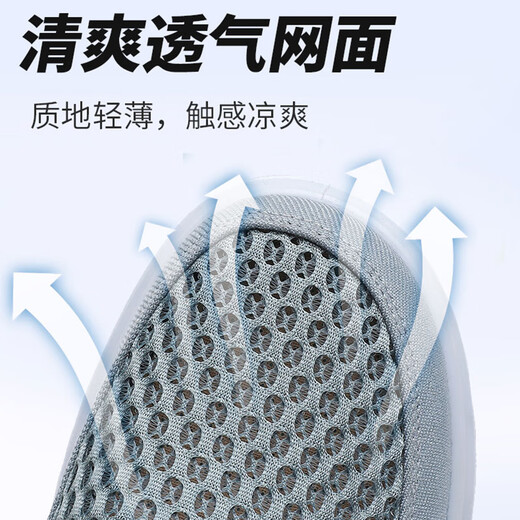 
Brigjing men's shoes for summer breathable one-foot old Beijing cloth shoes mesh lightweight soft sole dad walk travel sports net shoes black BRJ-12352 39