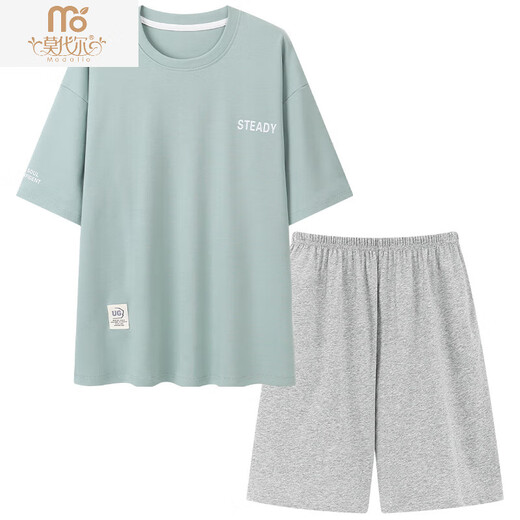 莫代尔睡衣男款夏季短袖加大码夏天薄款青少年男士家居服夏天两件套装 YSX9712 L