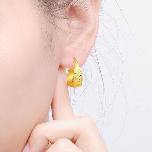 DL 1998 Fat Donglai same style alluvial gold Vietnamese baby's breath carved earrings brass gold-plated women's earrings baby's breath earrings
