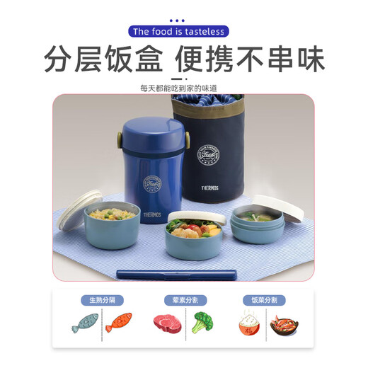 Termos lonchera aislada Grado alimento de acero inoxidable trabajador de oficinas aislada Azul oscuro 690 ml JBC-801