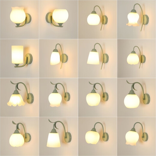 Antike Stadtlampen Zhongshan Lampen 2025 Bettleuchten Wandmontierte grüne Wandleuchten Neues Stil Wohnzimmer Schlafzimmer Wand Balkon Treppe B684 Grüne runde Flach 8. Warmfliesen Licht (weißes Licht benötigt Noten)