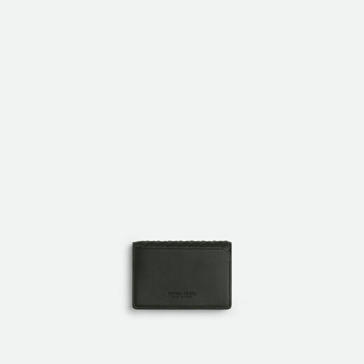 BOTTEGA VENETA葆蝶家新品男士INTRECCIATO编织PICCOLO名片卡包 深绿色 均码