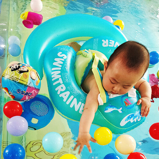 Zkhe baby ben de natation sous les bras allongés anneau bébé nage natation anti-roulement en gilet d'enfants enclos à airbag protectrice multiple [anneau de couchage des aisselles grandes / nourrissons] [L'aile de queue améliorée peut être détaché] Convient pour: 1 à 5 ans