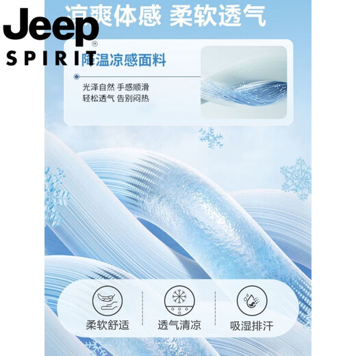 JEEP SPIRIT吉普冰丝工装裤男士夏季薄款2025新款宽松直筒加肥加大休闲运动裤 WD9931黑色.+9930黑色 7XL 240-260斤
