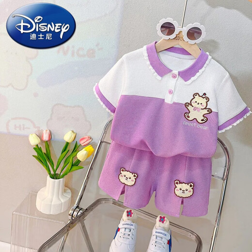 Disney Girls Anzug modische Sommerkleidung Baby Casual Sports Sommer Kleidung Neues Baby Kurzärmel zweiteiler Set Pink 80
