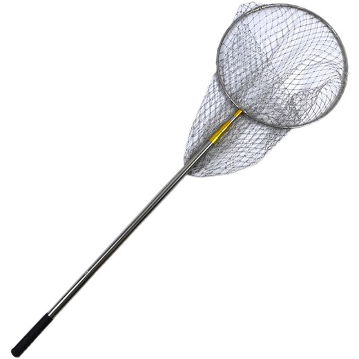 Yunlu stainless steel copy net 3 meters 4 meters 5 meters 6 meters telescopic pole set fishing net bag folding fishing copy net head fishing gear black nano net + white pole 1.8m