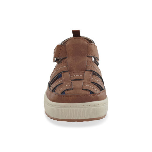 OshKosh B Gosh Toddler Fisherman Sandals Anchor Style Velcro Adjustable Rubber Anti-Slip Bottom Casual Brown 12 Toddler