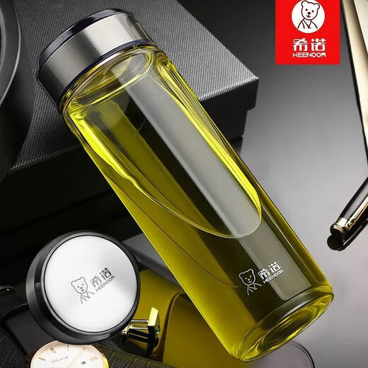 
Heenoor single-layer glass cup car water cup simple business men and women tea cup XN-6015/6016/6017/6056 Sheno-with anti-counterfeiting code [no gift] New model - steel color - 430ml [with filter]