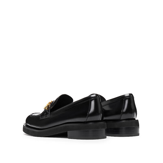 Sijiatu 2025 spring four-spoon jazz loafers small leather shoes women's singles shoes 9UL01AA5 Truffle Black 37