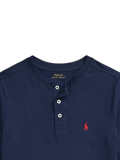 Polo Ralph Lauren Boys' Classic Cotton Jersey Henley RL43151 410-Dark Blue 90 (2)