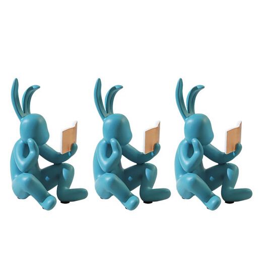 
Simple reading rabbit ornaments cartoon living room wine cabinet study room wall cabinet TV display cabinet home decoration light luxury reading rabbit