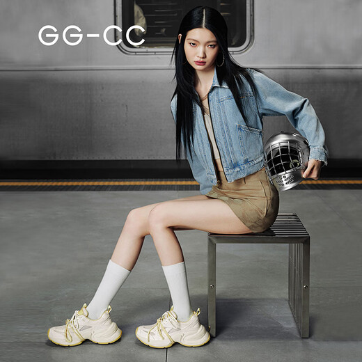 GG-CC [Viajando el planeta] Nuevos zapatos de malla de malla de verano de verano para zapatos casuales de suela gruesa de mujeres G25S9922 Amarillo 39