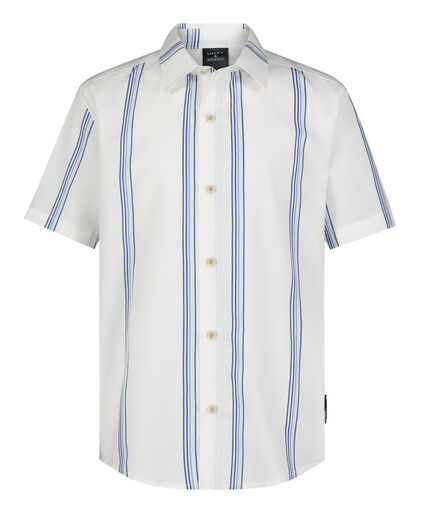LUCKY BRAND Boys' Short-Sleeve Buttoned Camping Shirt Vertical Cloud Dancer 8