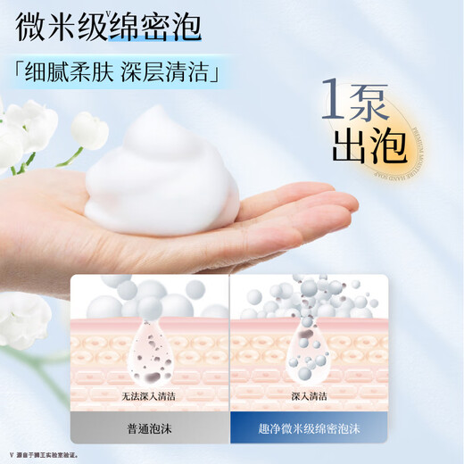 Lion Qujing Foam Antibacterial Hand Sanitizer Water Mist Lily of the Valley 450ml Moisturizing Hand Care Moisturizing Hyaluronic Acid Moisturizing Children