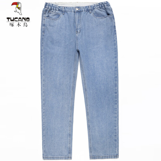 Pájaro carpintero (tucano) Verano delgada de tamaño extra grande Jeans para hombres con grasas de chándales de talla grande de talla suelta Hombre grasa recta estirado pantalones largos Pure Black 9904 [suelto liso] 32 (circunferencia de la cintura 2 pies 5)