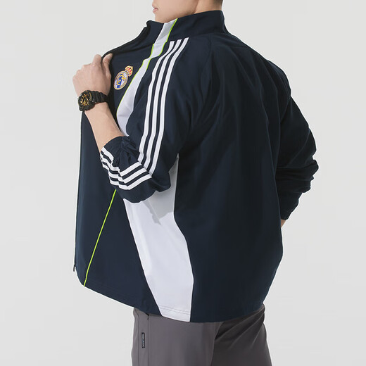 阿迪达斯 （adidas）外套男装2025夏季新款运动服足球训练立领男士上衣夹克JF2575 JF2575深藏青蓝 皇马 XL