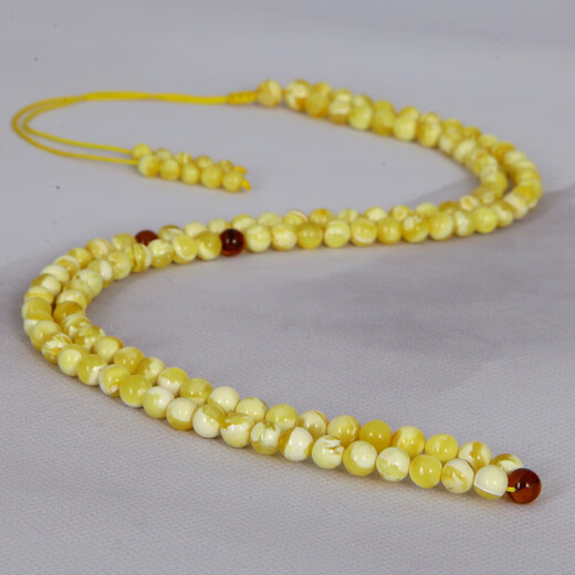 Famous Amber Family Natural Beeswax Rosary Beads Unoptimized Amber 108 Buddha Beads White Flower Wax Amber Bracelet Authentic Birthday Gift