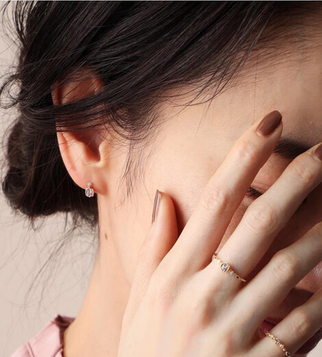 Shengbei New Purple Retro Natural Tanzanite Ring Mysterious Treasure Box Square Diamond Ring Earrings Necklace Ring (Please note the size when photographed)