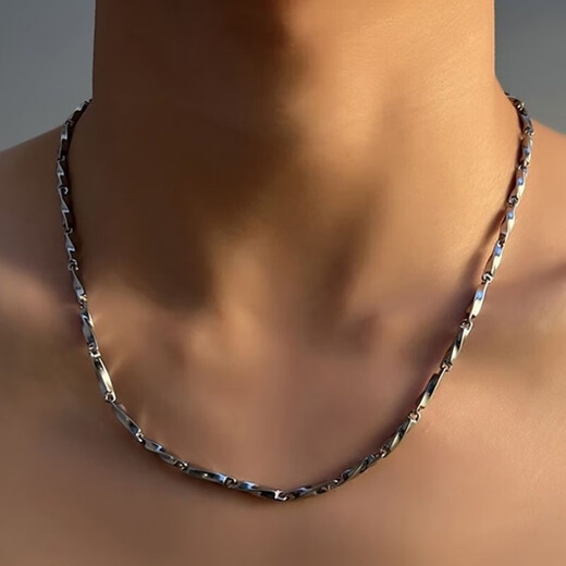 OKZpt950 platinum necklace men's light luxury platinum chain moissanite gift for boyfriend unlimited ingot chain 32.65 default 60 long with counter gift box + certificate