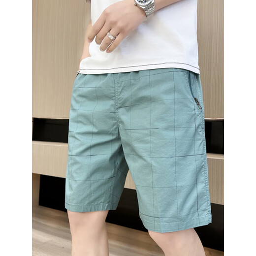 Dynamic North (DYNAMIC NORTH) brand men's men's five-point pants pure cotton summer thin trendy versatile shorts loose plaid beach mid-size pants yellow (2687) XL (recommended 100-125 Jin [Jin equals 0.5 kg])