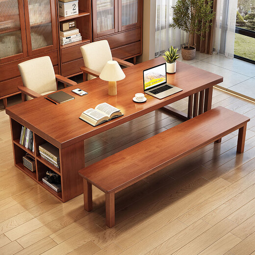 Mark Holz Liangpin Massivholz Schreibtisch Esstisch integriert und doppelte Langtischstudie Tisch Konferenz Tabelle Großer Tafel C9904 Protokollfarbe 2.0m