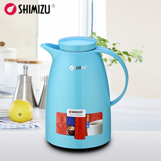 清水（SHIMIZU）清水SM-1391-100-150玻璃内胆保温壶瓶胆热水壶家用保温保冷暖壶 黄色1.0l