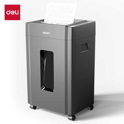 Deli Level 5 Vertrauliches Papier Shredder High Confidential Multifunktion Büro Shredder 10 Blätter 75 Minuten 25 l Papierrohr 9904 Schwarz