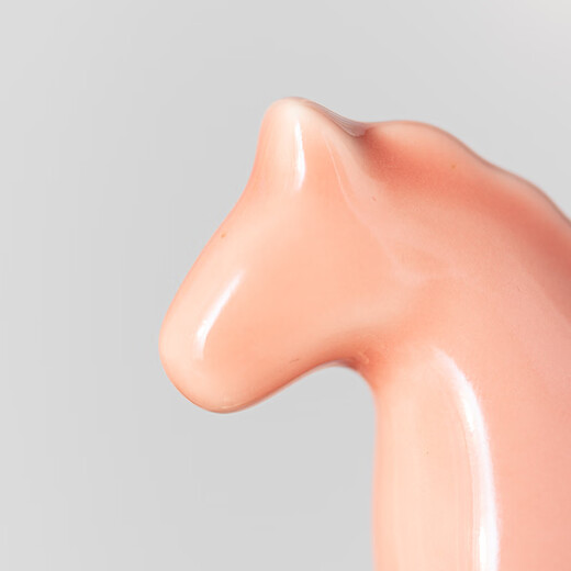 HOI KONG creative ceramic rocking horse interesting small ornaments new Chinese style national trend small pink horse tea space tea room tea table decoration national style ceramic rocking horse cyan
