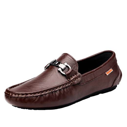 Le prince Yierkang porte 2025 Chaussures de bonnet en cuir authentique pour hommes pour le printemps nouvelles chaussures paresseuses décontractées avec un pied pour conduire les chaussures de voiture en cuir britannique wenzhou chaussures en cuir noir 9905 trous 42
