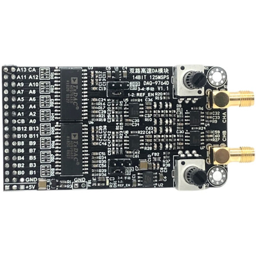双路高速DAC模块AD9764 14位并行DA125M 波形产生配套FPGA开发板 双路AD9764模块