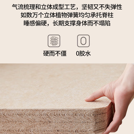 海馬喜贏門天然乳胶床垫独立弹簧代棕棉3E椰棕黄麻软硬护脊民宿经济型床垫子 A3款|独立弹簧+代棕棉（适中22cm 1350*2000