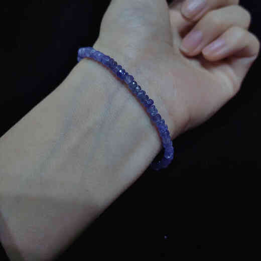 Feiyu Blue Purple Galaxy Fine Sparkling Tanzanite 18K Gold Buckle Colored Precious Stone Bracelet Actress Cut Jewelry Bracelet Suitable for hand sizes 15.5 to 17 by default