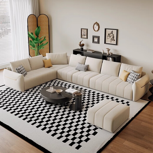 Jian Xin Stoffsofa Chenille Modernes einfaches Sofa Wohnzimmer kleines und mittleres Apartment Drei-Personen-Konkubine-Ecksofa 826