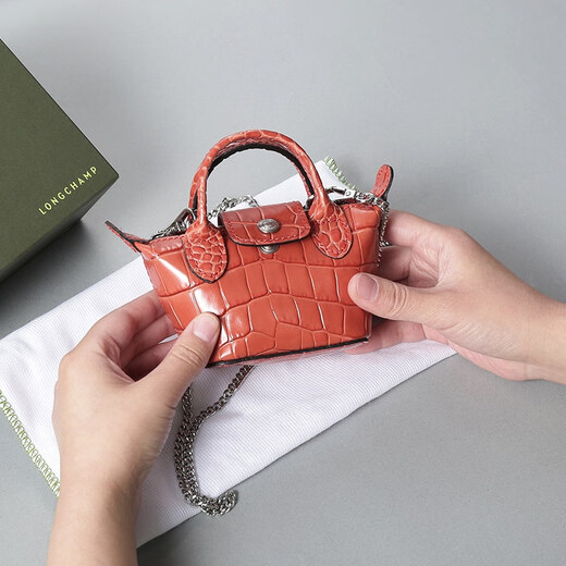 LONGCHAMP Women's LE PLIAGE CUIR series cowhide change packaging decoration bag women's bag gift women 10099 HVC 838 coral color
