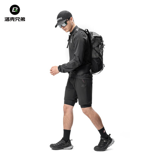 ROCKBROS Cycling Windbreaker Windproof Cycling Jacket Road Bike Long Sleeve Breathable Top Men's Spring and Summer Black (European Size) L