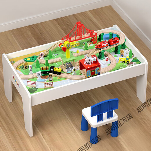 TRATO DE MADERA CARRO REMOTO TREN CHICA NIÑOS MADERA TABLA DE MADERA Niño Montaje de construcción de montaje de partículas Gran