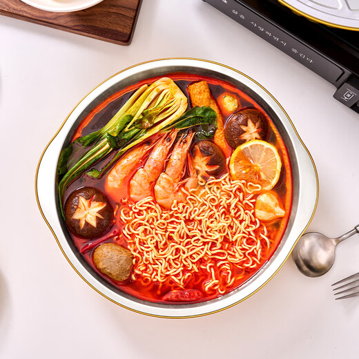 Suncojia aluminum foil box, aluminum foil bowl, disposable hot pot pot, outdoor barbecue hot pot pot, 5 pieces, aluminum foil box (Makino)