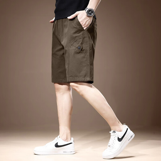 Jeep Spirit Japaner Trendy Casual Shorts Herren dünne lose geradlinige komfortable und vielseitige Sportarten schnell trocknend Fünf-Punkte-Hosen Männer 983 Khaki XL