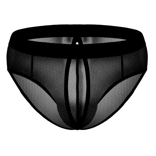 Lingrui Men's Sexy Crotchless Pants Revealing Buttocks Thong Single-layer Mesh Bikini Men's Breathable Translucent Underwear Lei Ye's Black (Back Open) One Size (115-154Jin Jin is equal to 0.5kg)