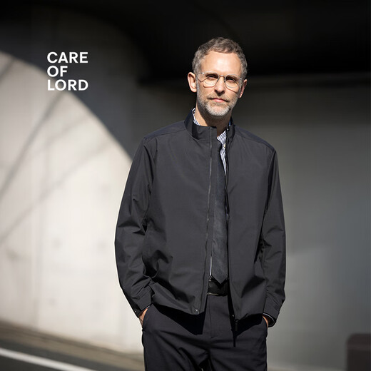 CARE OF LORD Navigator Series Spring and Autumn Men's Stand Collar Casual Jacket Weatherproof 765301 Extreme Night Black M